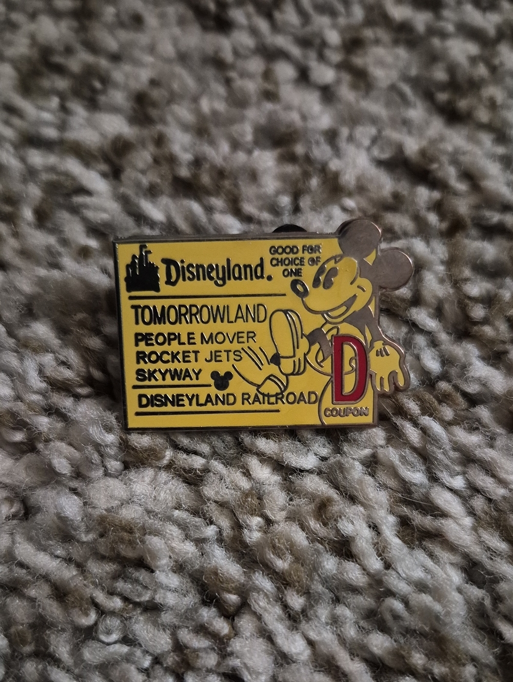 Disneyland D Ticket Pin